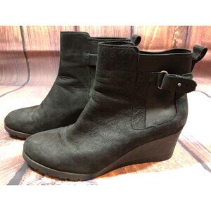 UGG Indra Black Ankle Wedge Waterproof Boots 1017423 Womens 9 (s7m